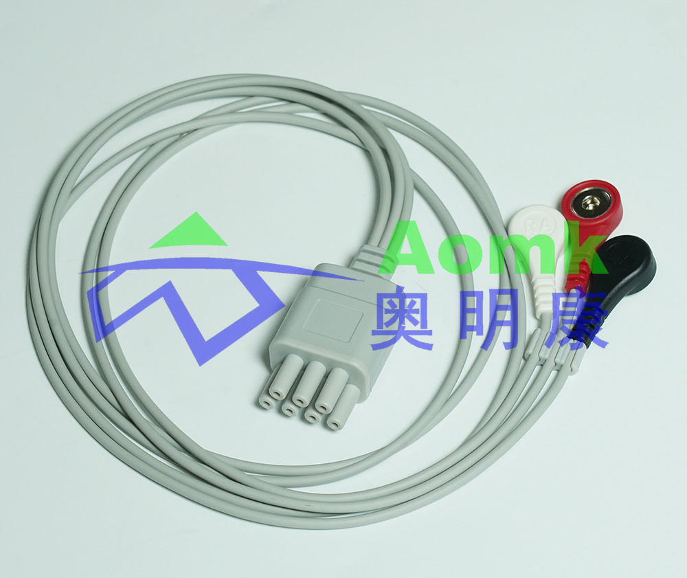ECG lead wire distribution (Mindray telemetry split three wire buckle type American standard ECG lead wire)