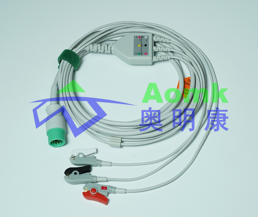 心电导联线3.5M（科曼12针一体三导导联线美标夹式）AE068S3CI