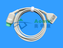 Po Wright round 12PIN three-lead D-type ECG cable (American Standard)